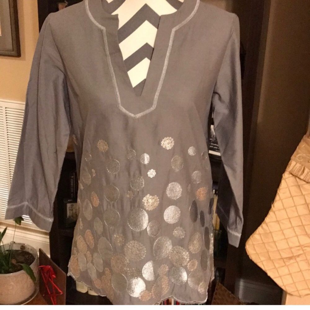 Peck & Peck Top Small Nwt Sequins And Metallic Th… - image 4